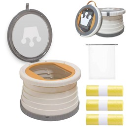 SunnySmile Portable Toilet for Kids,Portable Potty Seat for Toddler Travel,Travel Potty with Travel Bag, Applicable to Camping, Indoor/Outdoor Use, Includes 45 Replacement Bags (Grey)