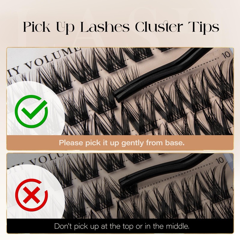 BEFER Lash Clusters, 132 Pcs D Curl Eyelash Clusters Volume