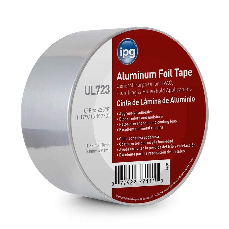 IPG Aluminum Foil Tape, 2" x 10 yd, Silver (Single