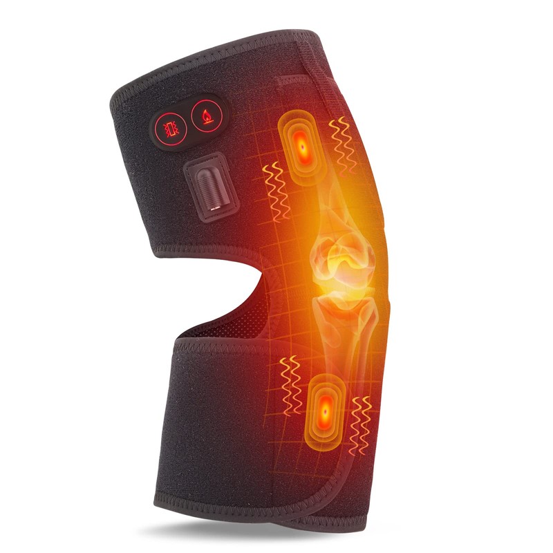 FEETMOR Heated Knee Brace Wrap with Massage - Battery Powered