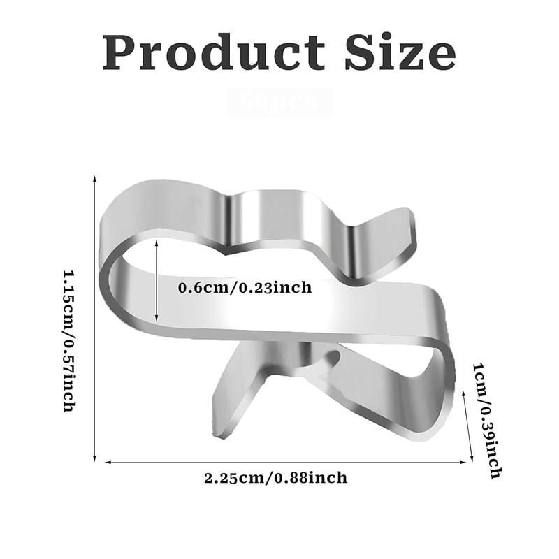 Stainless Steel Cable Clamp Silver Tone Metal Cable Clamps, 22.5