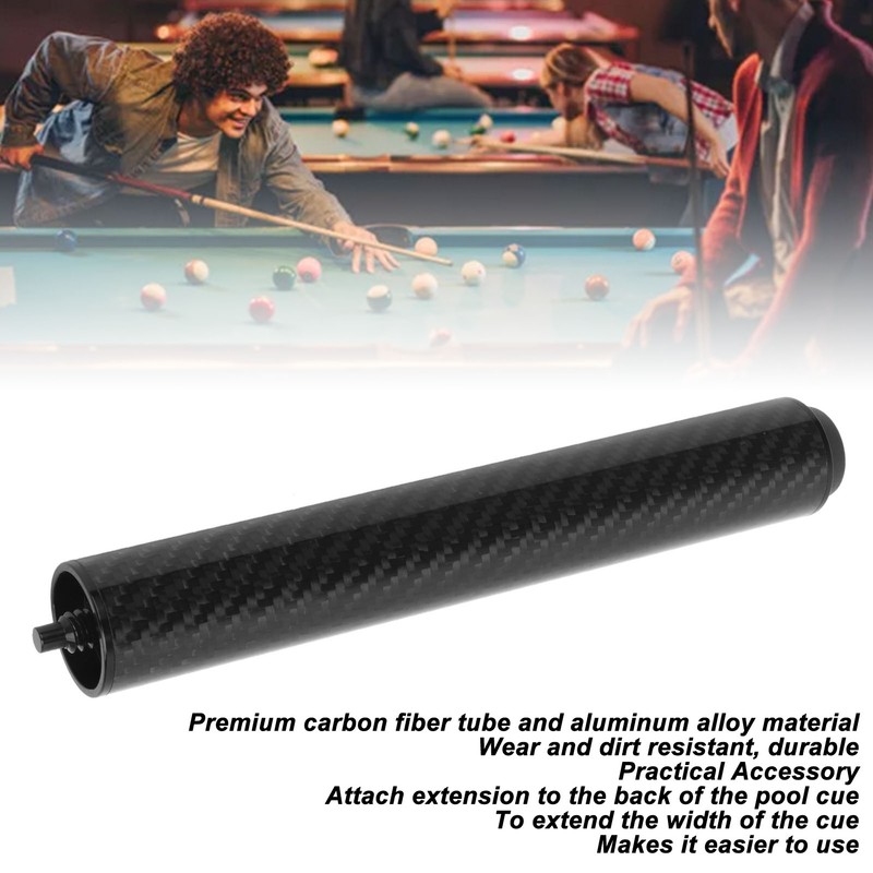 Pool Cue Extension Carbon Fiber Tube Professional Billiard Cue Extender