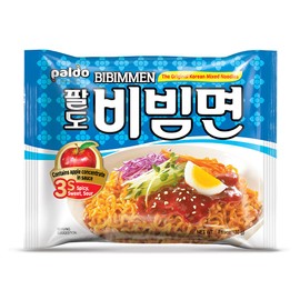 PALDO FUN & YUM Paldo Fun & Yum Bibim Men Instant Cold Noodles, Pack of 20, Brothless Cold Ramen with Sweet & Spicy Seasoning Sauce, Oriental Style Korean Ramyun, Soupless K-Food, Family Pack (130g x 20)