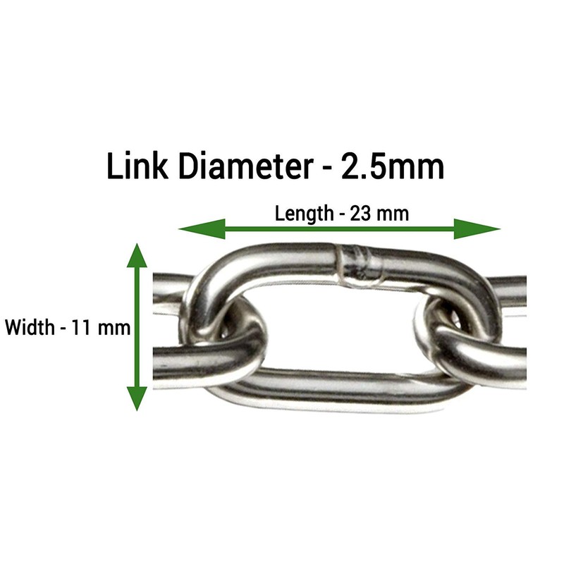 Elixir Gardens Premium Toughened Steel Chain Zinc Plated 2.5-8m Widths