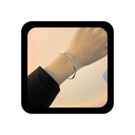 Ximdble Vintage Wave Bangle Bracelet Minimal Circle Cuff Open Wrap Silver Minimalist Jewelry for Women