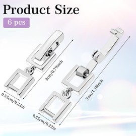 6Pcs Necklace Extender Silver Foldover Silver Jewelry Clasps Necklace Stacker Clasp for Extension Bracelet Extension Jewelry Making DIY Crafts