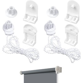 2 Sets Roller Blind Fittings - Complete Roller Blind Spares Kit with Chain, Brackets, and Mechanism for Standard 25mm Roller Shades, Easy Installation, Durable Material
