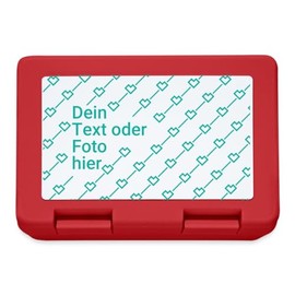 Spreadshirt Customisable Lunch Box with Photo and Text of Your Choice Design Lunch Box One Size Red