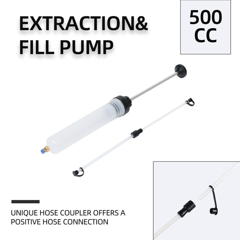 VortecSys Fluid Extractor Pump 500CC Manual Automotive - 2 Hoses
