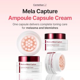 CENTELLIAN 24 Madeca Mela Capture Ampolla Capsule Cream | Hidratante facial iluminadora y antienvejecimiento con péptidos y centella asiática, crema c