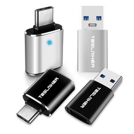 USB to USB C Adapter 4 Pack 𝟮𝟬𝟮𝟱, Type C Male to USB 3.0 Female A Male to USBC Female Converter Car Charger Adapters Compatible with Smartphone Tablet Laptop