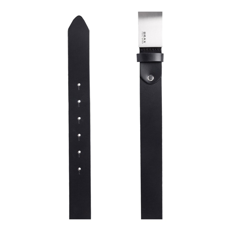 BRAX Men's Ledergürtel Uni Koppelgürtel Belt Black 02), 46 (size: