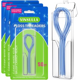 VINSULLA Floss Threaders for Braces, Bridges, and Implants (50 Count (Pack of 3))