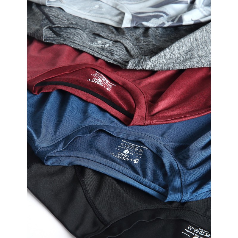 5 Pack Men’s Active Quick Dry Crew Neck T Shirts