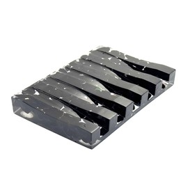 Bandeja de jabón autodrenante para cocina, baño, ducha, fregadero, barra de soporte con ranuras en ángulo para escurrimiento rápido (jabonera negra de