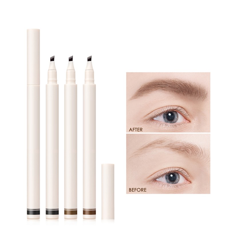 3pcs FOCALLURE Liquid Eyebrow Pencil 4-Fork Eyebrow Pen LongLasting Waterproof