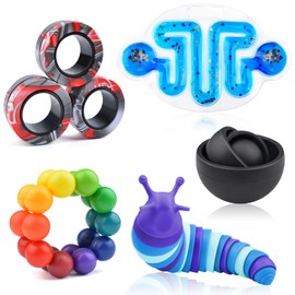 Cevioce 5 Pcs Fidget Toys Adults Pack, Toddler Sensory Toys for Autistic Children, Autism Toys for Kids 3+ Year Old, Cool Toys for Boys Girls Teens ADHD, Bulk Gifts for Kids Christmas Party Favors