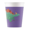 Procos Partyware Eco-Friendly Dinosaur Roar Compostable Paper Cups 200ml 8Ct