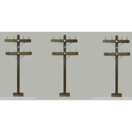 Dechant's Railroad Express G Scale 12" Tall UTILITY POLES - Set of 3 | G gauge Train Scenery |