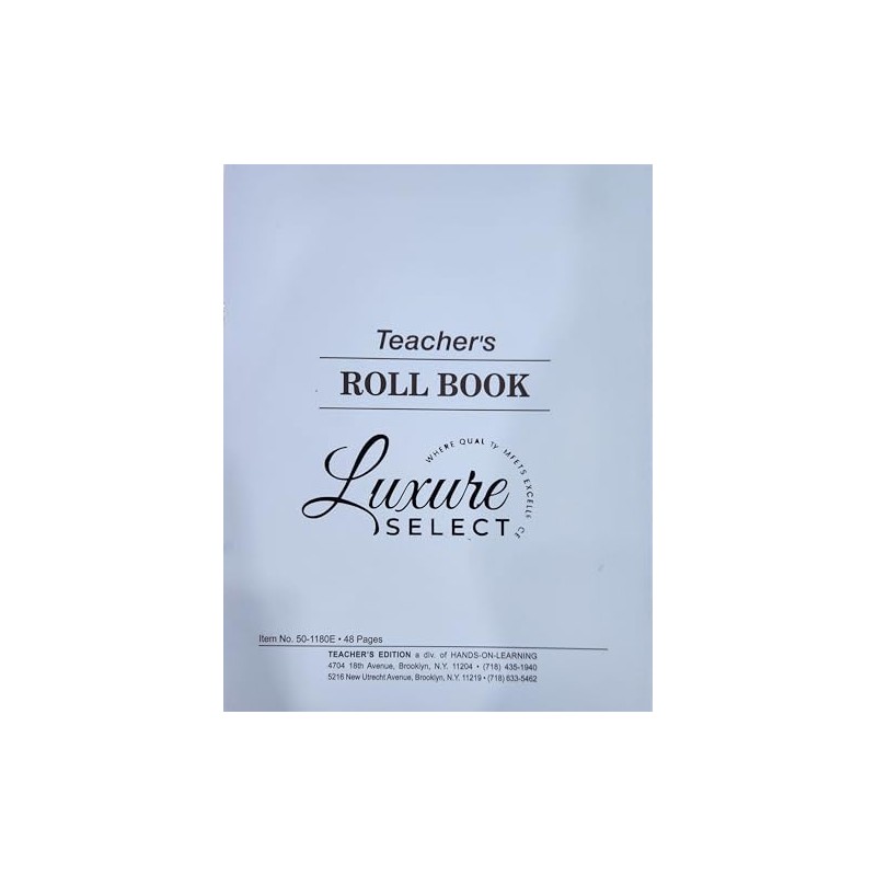Teachers Roll Book & Class Record, 48 Double Sided Sheets,