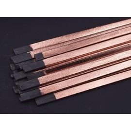 Surprecision Arc-air Gouging Carbon Rods 13.98" x 0.47" x 0.16", Flat Copper Coated Gouging Carbon Electrodes Length 355mm, Width 12mm, Thickness 4mm(Package: 20pcs)