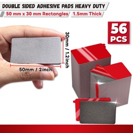 Tikfoam 56Pcs Double Sided Adhesive Pads Heavy Duty Mounting Tape Heat Resistant, UltraSticky 2x1.18 inch Rectangles 1.5mm Thicked for Car, Home, Office and Outdoor