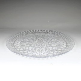 Clear Round Cake Platter - 13" | 1 Plastic Serving Platter and Tray for Party Catering, Perfect Large Disposable Serving Tray for Appetizer, Cake, & Party Food Display