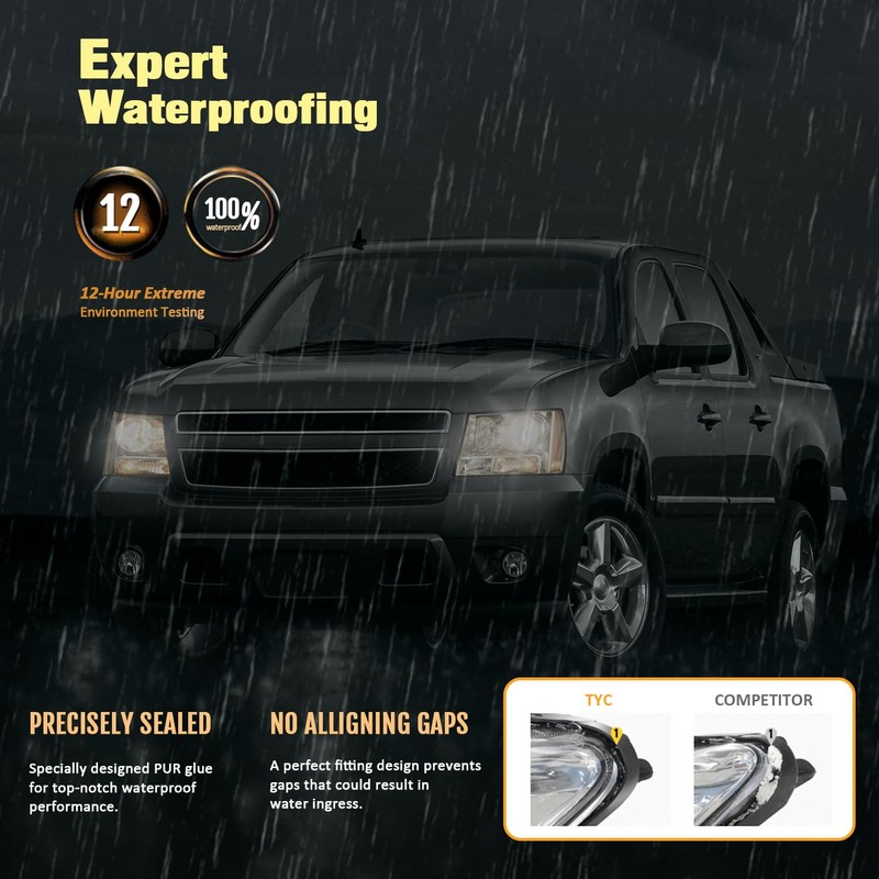 FEBERG [OE Style Anti-Yellowing Headlight for 2007-2013 Avalancha/Suburban 2500, 2008-2013