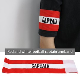 LT Easiyl Pack of 2 Captain's Bandages Sports Armband 30 x 8.8 cm Nylon Elastic Armband for Football Basketball Football Team Sports Equipment Accessories Red and White