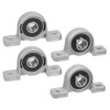 Saipor 4pcs KP08 8mm Bore Bracket Pillow Block Bearing Zinc