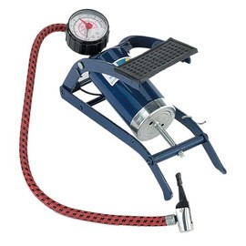 START - Foot Pump with Pressure Gauge, Non-Slip Rubber Pedal for Car Maintenance and Emergencies, Lockable, White, Rubber