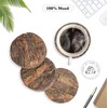 Rustic Wooden Coasters with Stand (Set of 4) - Handmade
