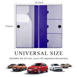 povtii Registration Insurance Holder, 5.2"×9.6" Insurance Card Auto Document Organizer with Sticky Shut, Waterproof Leather Paperwork License Glove Box Wallet Case, Car Accessories (Blue)