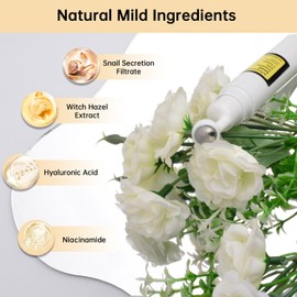 MIZEEYE MIZEEYE Snail Peptide Eye Cream For Moisturizing, Snail Mucin Under Eye Cream With Niacinamide, Hyaluronic Acid, 17 ML Snail Eye Cream For Dark Circles, Puffiness and Fine Lines.