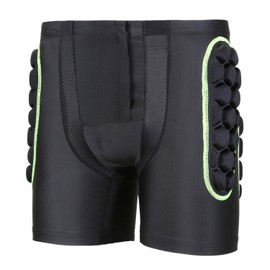 OHMOTOR Padded Shorts Snowboarding Skiing for Men, Snowboard Butt Pad Skateboard Guard, Crash Pants Skating Protective Gear Hip Pads, Impact Compression Shorts (Green XXL)