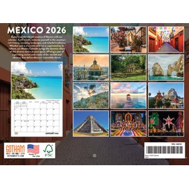 Mexico Calendar 2026 Mexican Monthly Wall Calender 12 Month | American Made In The USA