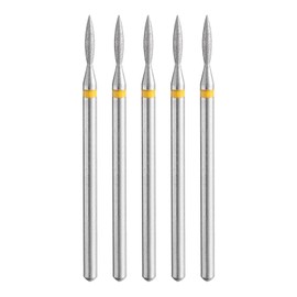 sourcing map 5pcs 325-400 Grits Diamond Grinding Bit 1.6mm Oval Head 2.35mm Shank 8mm Length Stone Sanding Drill Bits Rotary Tool for Ceramic Glass Nails Grinding Polishing
