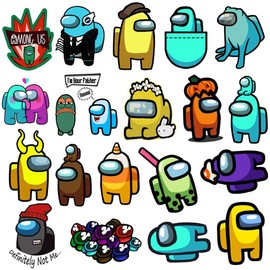 100 Pcs Among Us Cartoon Game Stickers, Cute Anime Vinyl Waterproof Stickers Decals for Water Bottles Laptop Phone Car Skateboard Luggage Refrigerator Bicycle DIY Decoration for Girls Children