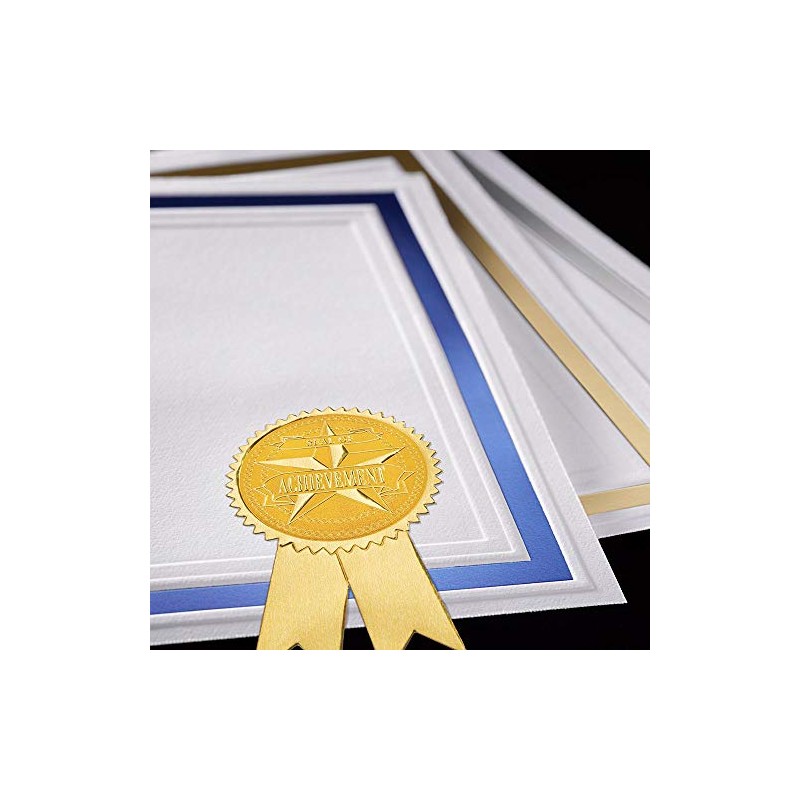 PaperDirect Embossed Seal of Achievement Gold Foil Ribbon Certificate Seals,