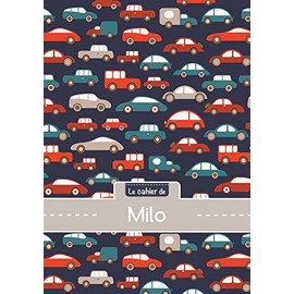 Le cahier de milo: Cahier milo - Blanc,96p,A5 - Voitures