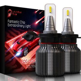 LIGHTENING DARK H7 Bulbs, H7 Fog Bulb Fanless 6500K Xenon White 300% brighter Plug and Play, Pack of 2