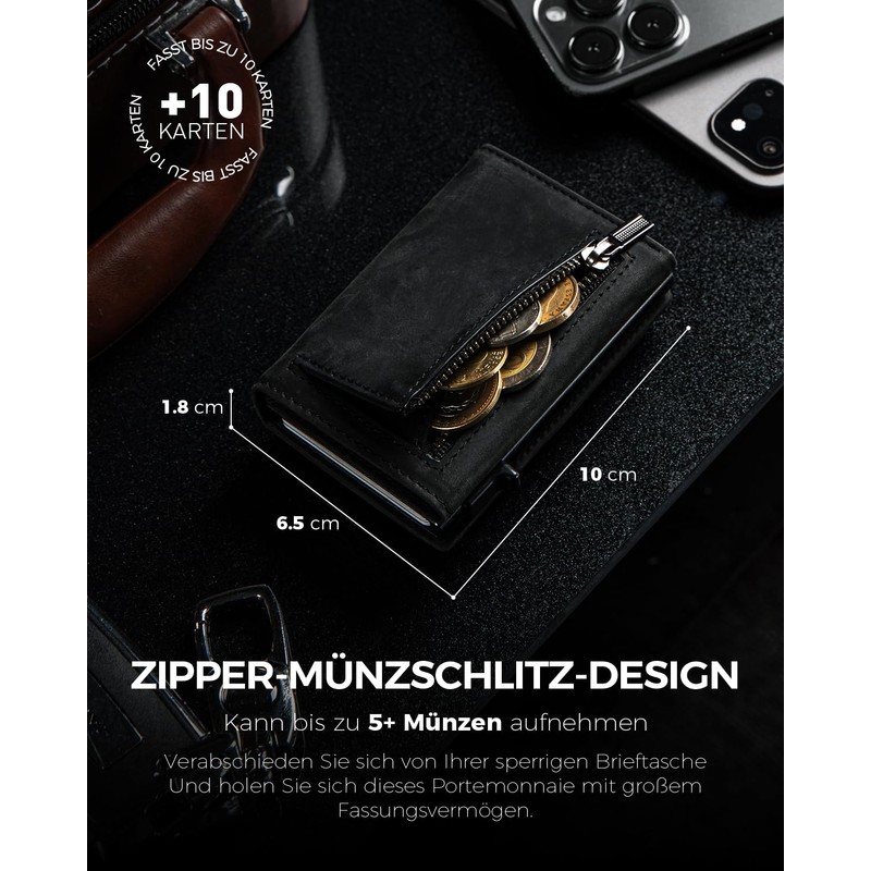 DODENSHA Wallet with Coin Compartment I Mini Wallet Men's Small