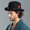 Trenzeo Classic Bowler Derby Hat, Victorian Style, Black, Formal Wear