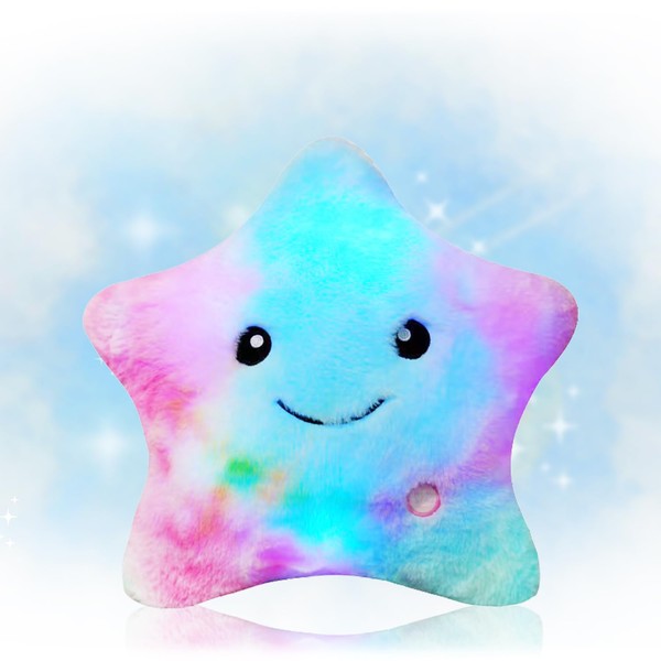 Lolileo LED Twinkle Star Plush Pillows, Color Sensory Toys for Autism, Light Up Stuffed Animals for Kids to Sleep, Pillow Plush Toys for Girls, Light Up Plush Toys for Birthday