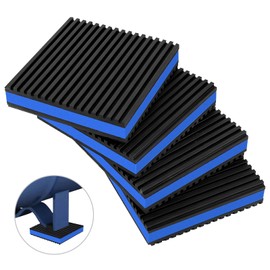 TUAKIMCE 4"x4"x7/8" Anti Vibration Pads 4"x4"x7/8", 4 Pack Heavy Duty Noise & Vibration Dampening Pads - Ribbed Rubber Mats with EVA Core for Air Compressor, Conditioner, HVAC, Washer Dryer, Treadmill