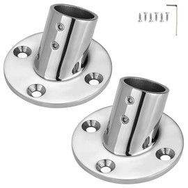 ODYSUNRAL Marine Grade Boat Handrail Base for 1" Round Tubing, Sturdy and Versatile, 316 Stainless Steel 60 Degree Round Base Boat Hand Rail Fitting (2-Pack)
