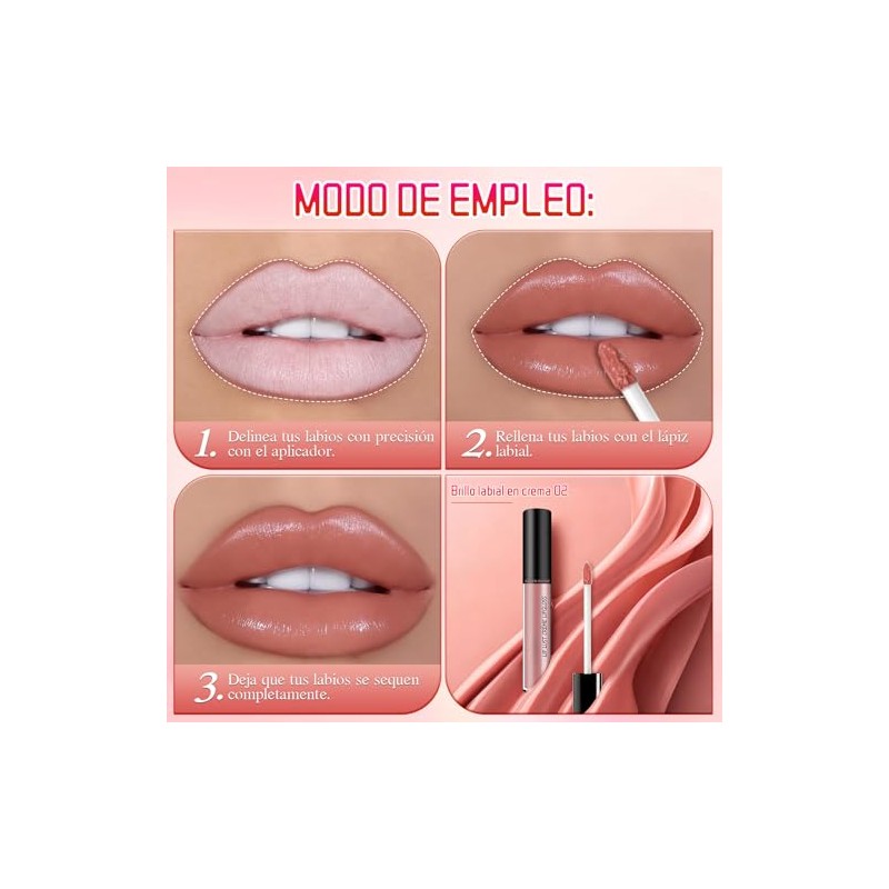SINYI Lápiz Labial Hidratante con Acabado Brillante，Lápiz Labial Líquido De