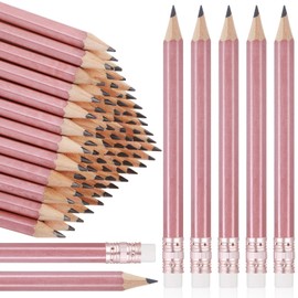 Outus 144 Pcs Mini Golf Pencils Bulk Half Pencils with Eraser #2 HB Pre Sharpened for Party Favors Office Supplies 4 Inch (Rose Gold)
