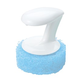 Mameita Sponge, White, Blue, Height 2.6 x Width 2.6 x Height 2.8 inches (6.5 x 6.5 x 7 cm), Washable with Just Water, For Sinks, Handy Scrubbing