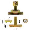 L Track Threaded Bolt Double Stud Fitting,5,500 Pounds Break Strength,